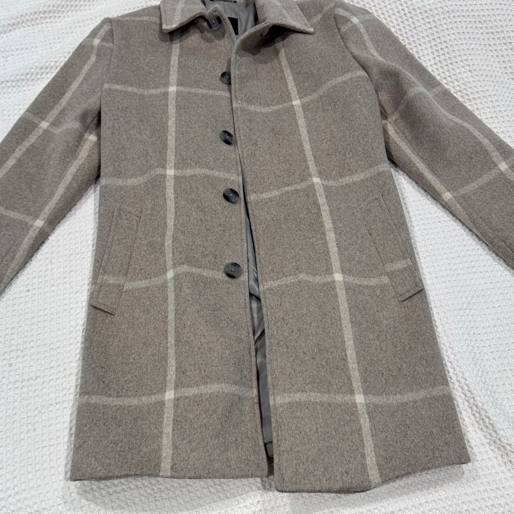 Express men  Tan Plaid Pea Coat